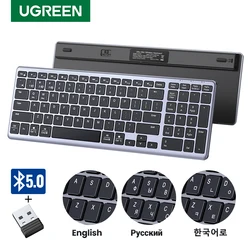 UGREEN Keyboard Wireless Bluetooth 5.0 2.4G Russian/Korean/EN 99 Keycaps For MacBook iPad PC Tablet USB C Rechargeable Keyboard