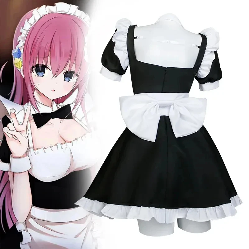 

New Halloween Cosplay Costume Anime Gotoh Hitori Kita Ikuyo Yamada Ryo Bocchi The Rock Women Maid Dress 2026★