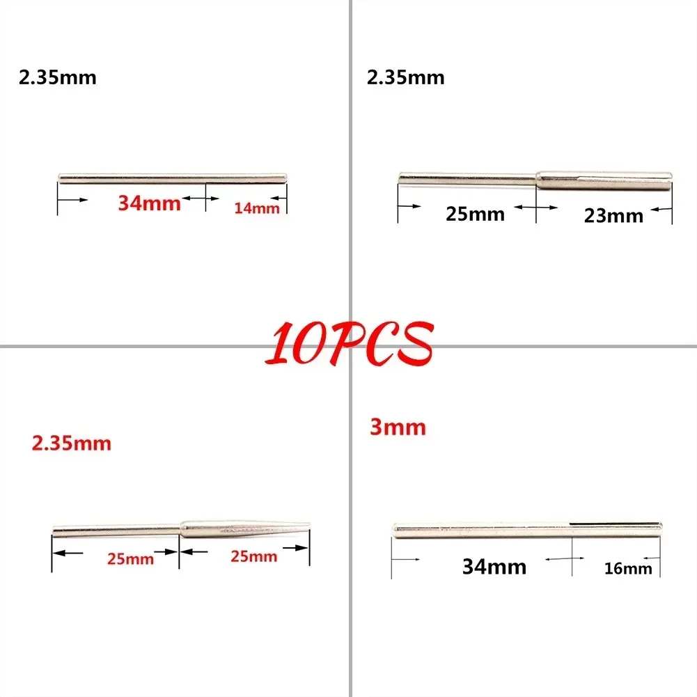 Pince à papier de verre à tige fendue, mandrins longs, pince de support convertible, pointe sculptée la plus récente, accessoires de meuleuse distante, 2.35mm, 3mm, 10 pièces