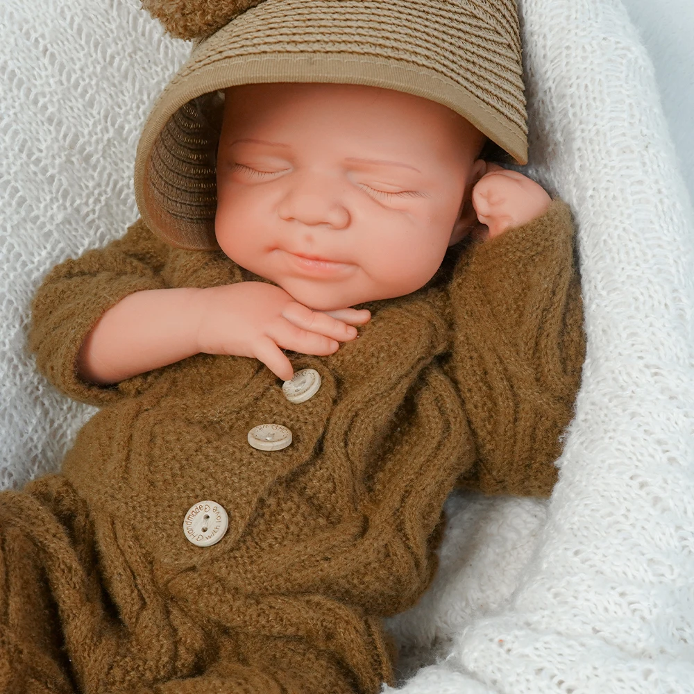 

Soft Full Body Platinum Silicone Painted Reborn Doll Girl Handmade 18.31 Inch Solid Color Newborn Dummy Boy Suitable