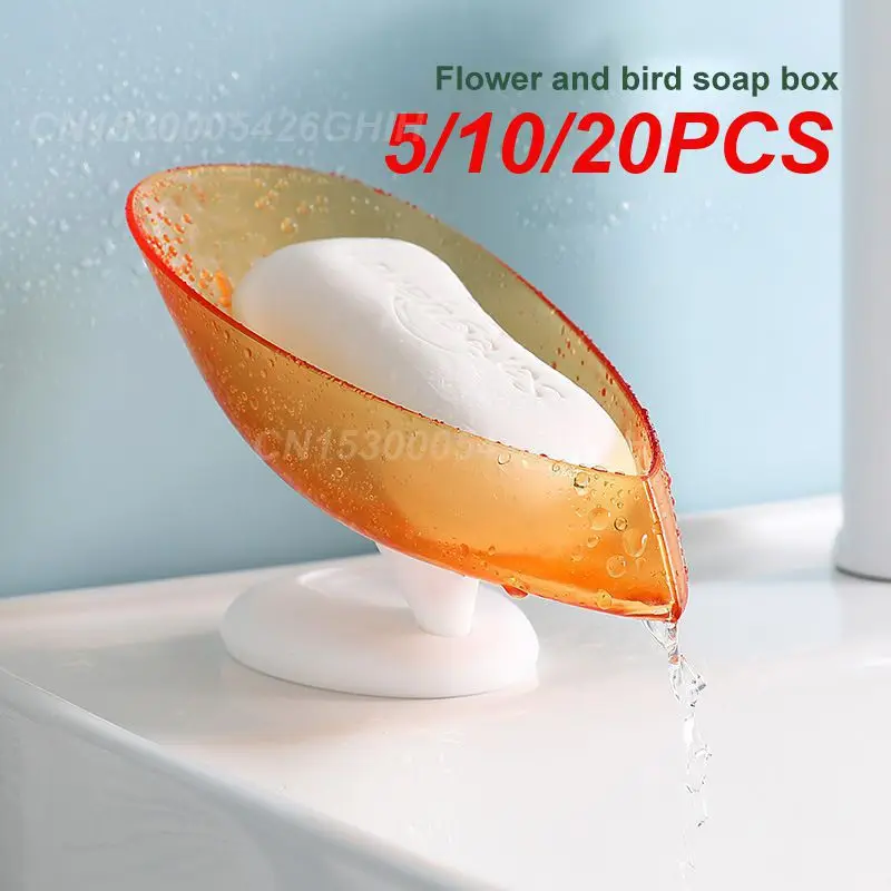 5/10/20PCS No-drill Durable Space-saving Practical Top-rated Modern Must-have Soap Holder With Water Drainage