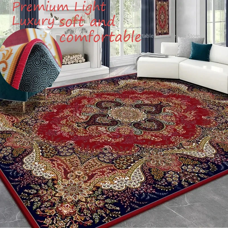 Retro Persian Style Carpet for Living Room Luxury Large Area Rugs Bedroom Decoration Dirt-resistant Anti-slip Lounge Floor Mat