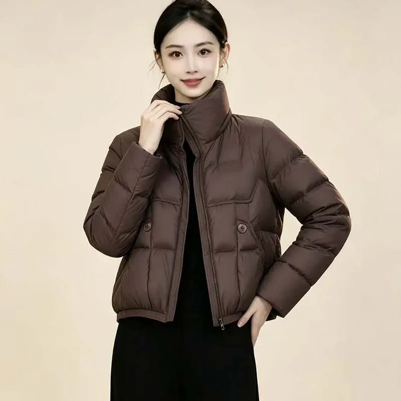 Women Stand-up Collar Cotton Padded Jacket Parkas Autumn Winter Fashion Casual Coat Female Thicke Warm Jackets Clothes Outerwear