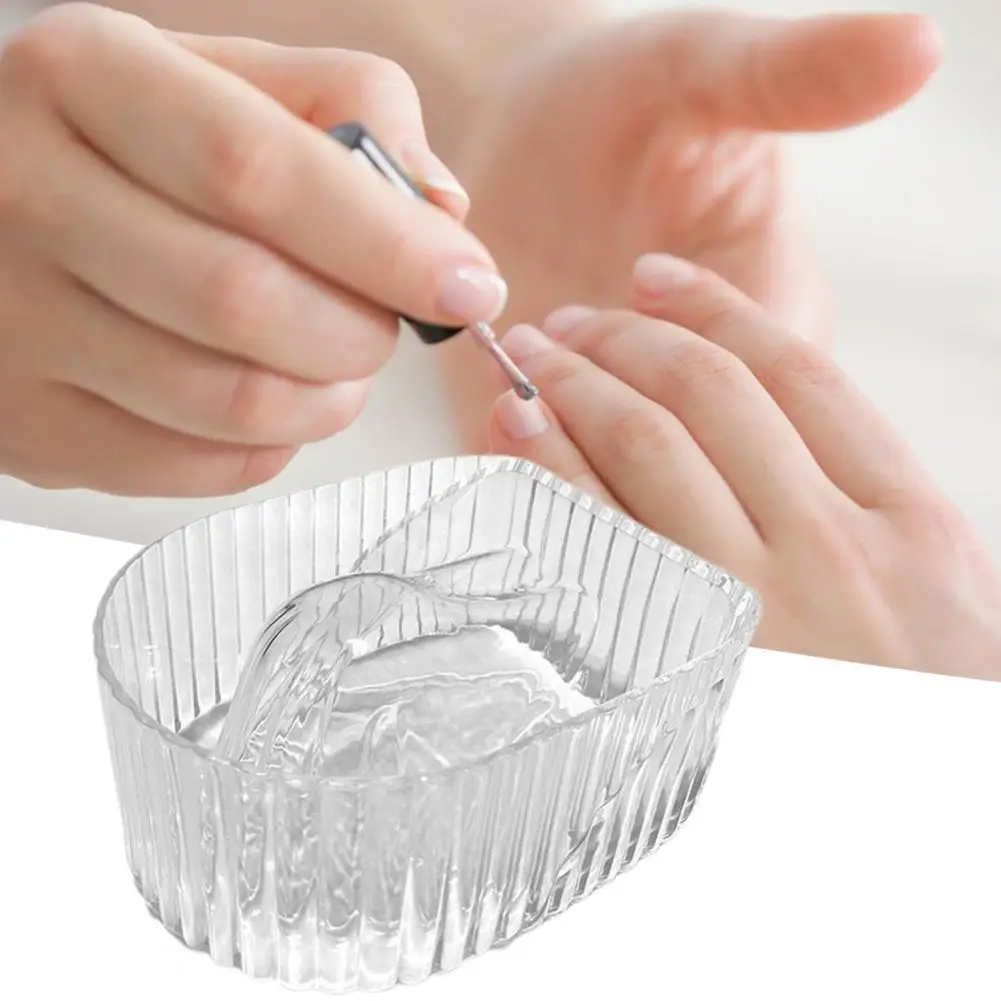 Nail Soaking Bowl Reusable Transparent Textured Clean Fingertip Acrylic Soak Finger Manicure Bowl Women Nail Accessories