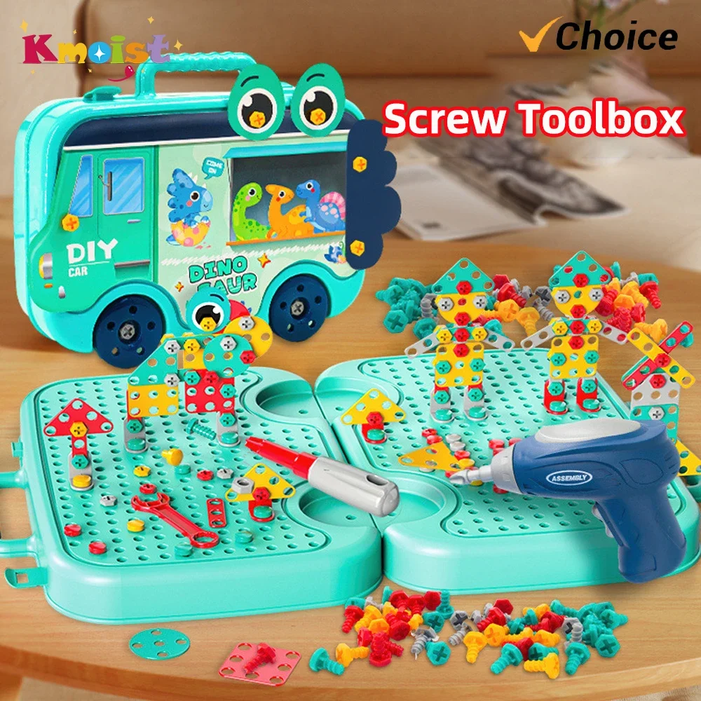 Screw Twisting Puzzle Toy Simulation Electric Repair Toolbox Nut Combination Screw Disassembly Baby Children's Toys for Boy Gift