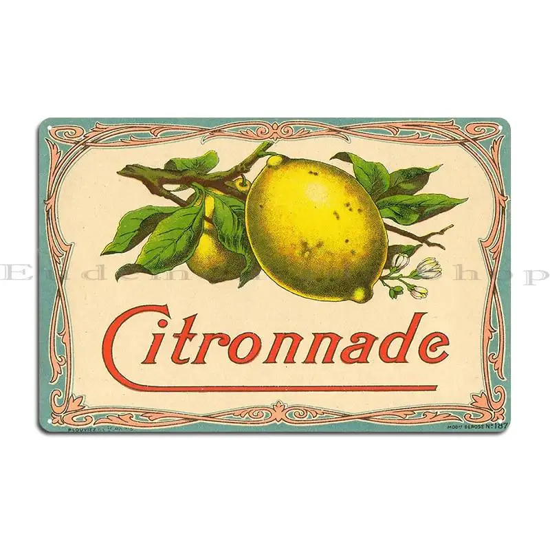 Vintage French Lemonade Poster Metal Sign Club Custom Create Cinema Wall Mural Tin Sign Poster