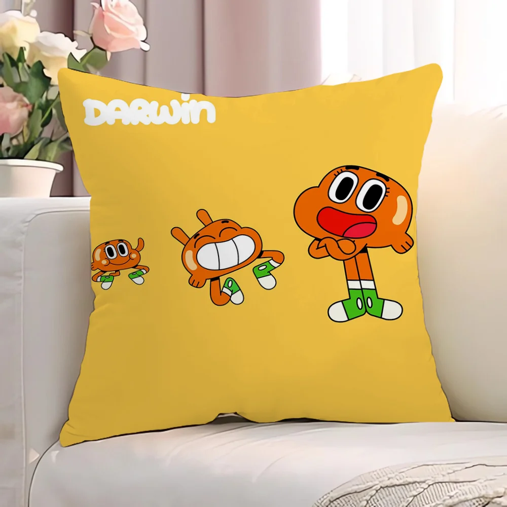 T-The Amazing World of GumballS Decorative Pillows for Sofa Chair Cushion Cover 45x45cm Pillow Hugs Short Plush Pillowcase 45*45