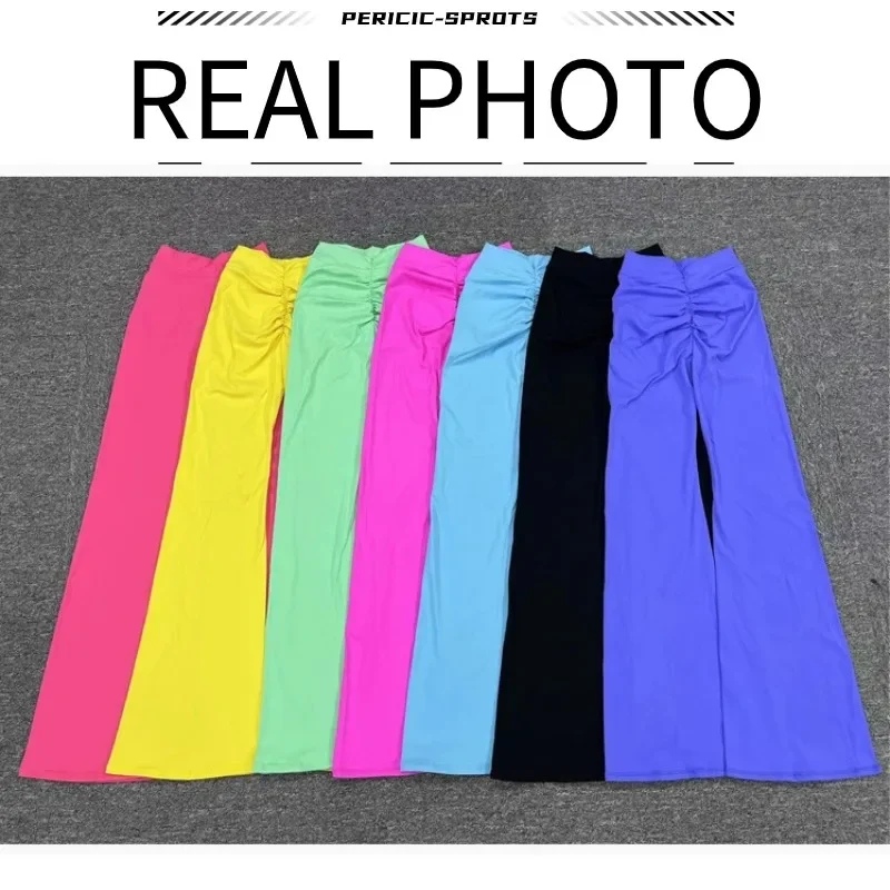 Back V Waist Flared Leggings Workout Yoga Flared Pants High Wasit Gym Sport Scrunch Leggings Women Elastic Tights Wide Leg Pants