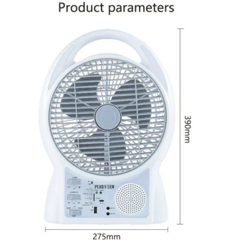 Ventilador Solar multifuncional de 8 pulgadas, dispositivo portátil de 2 engranajes, recargable por USB, para el hogar, exteriores, Camping, oficina, pequeño, de escritorio, CA/CC disponible