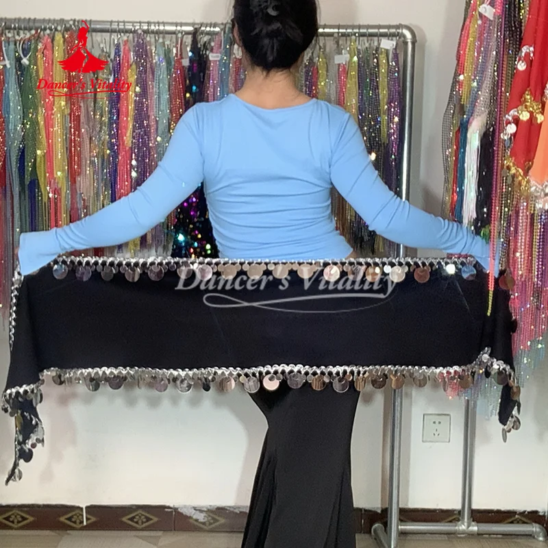 Bauchtanz-Übungszubehör für Damen, maßgeschneiderter Hüfttuch mit Pailletten für Senioren, orientalische Tanzgürtel für Erwachsene und Kinder