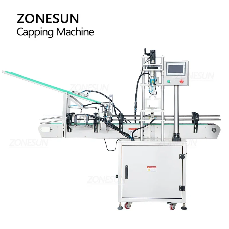 ZONESUN ZS-XG440F Tappatrice automatica per tappi Avvitatrice per bottiglie irregolari Macchina per la chiusura dei tappi a becco d'anatra a forma di ananas