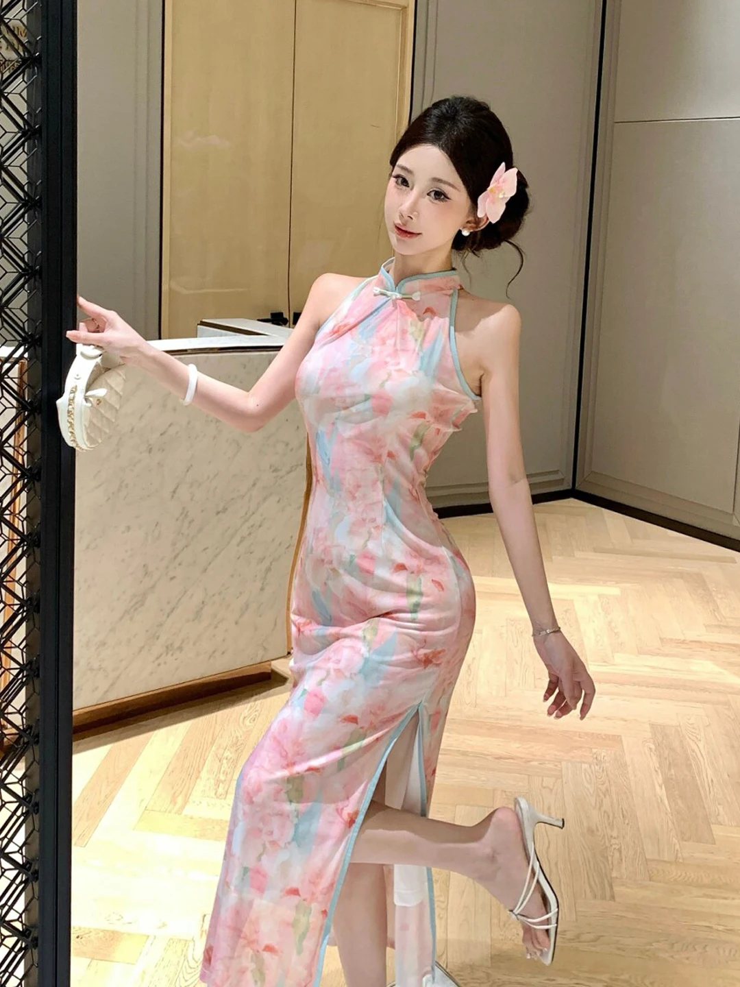 

New Chinese Style National Trend Improved Dress Sexy Split Slim Fit Bodycon Dress Summer 2026 City Commute Casual