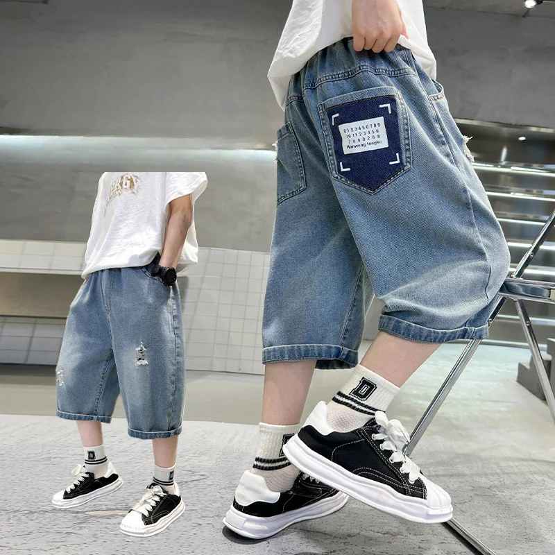 

Boys' Shorts Summer2025New Style Children's Pants Thin Mid-Length Pants Older Kids