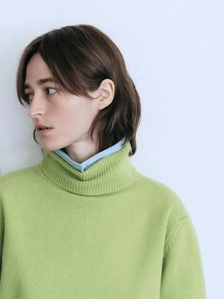 

Moondal Women's High Ne Sweater Casual Warm Base Layer Knitted Wool Blend Spring Commute Friendly Faionable Color