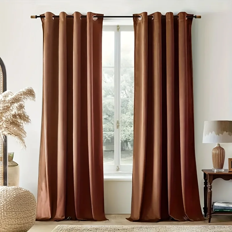 

2 Panels Luxury Thermal Insulated Blackout Curtains Suitable for Living Room & Bedroom - Super Soft Room Darkening Drapes with Grommet Top, for /, Elegant Thermal Insulated Window Treatments