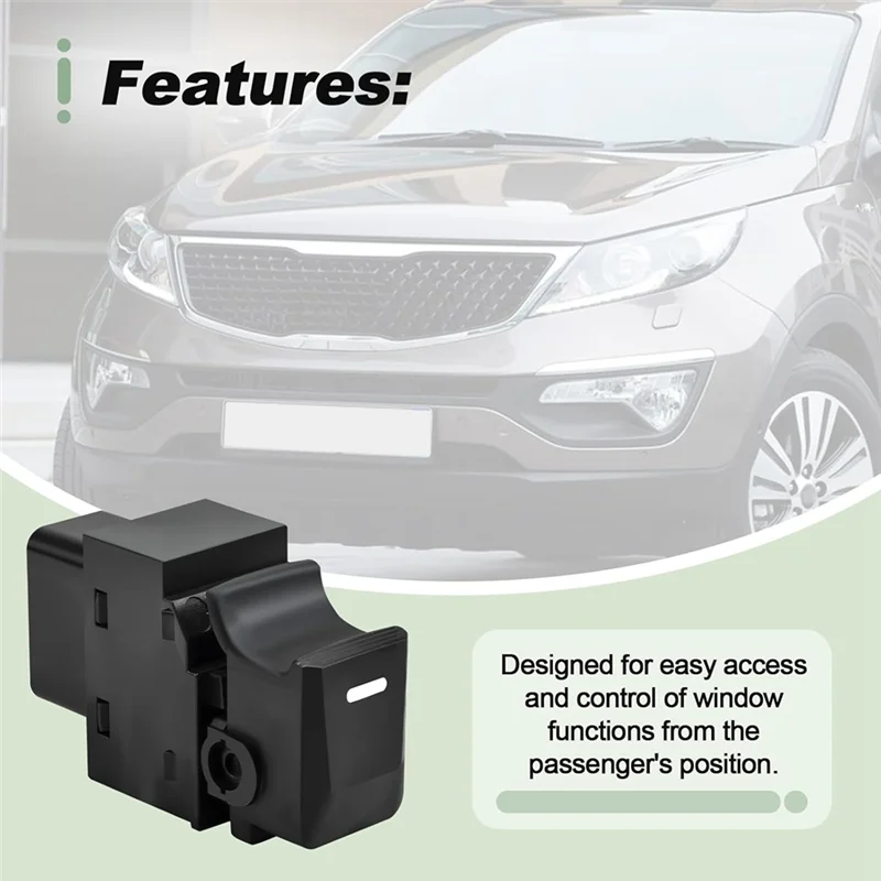 Substituição superior do interruptor de controle da janela de energia 93581-3w000 para kia sportage 2011-2016 janelas dianteiras e traseiras do lado do passageiro