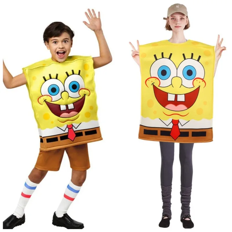 Neues SpongeBob Schwammkopf Serie Jumpsuit Cartoon-Charakter Kreatives Druckdesign Cosplay Bühnenkostüm