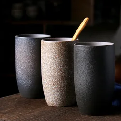 Retro Coffee Mugs Dark Iron Rust Color Coarse Ceramic Mug 200ml