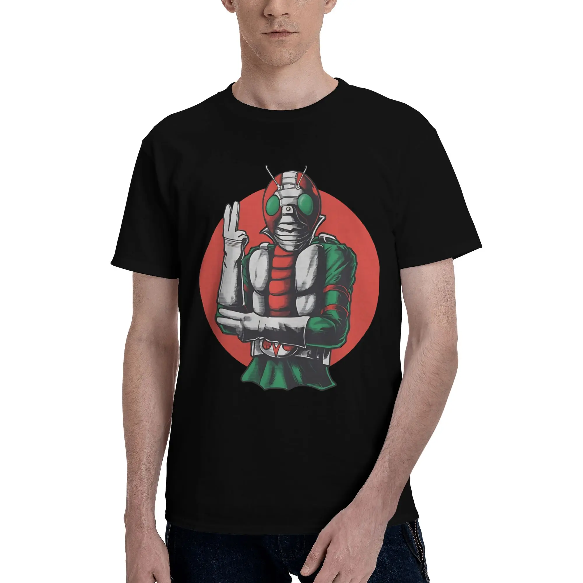 V3 Rider   Funny Graphic 100% Cotton T-Shirt Bandai Kamen Rider Tops Tees For Men