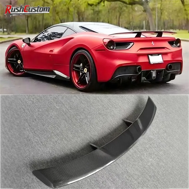 

For Ferrari488 GTB 2015 2016 2017 2018 2019 Real Carbon Fiber Tail Wing Spoiler Kit