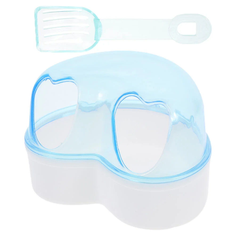 

Hamster Sand Bath Container Large Transparent Bathroom Hideout Basin Reusable Bathtubs Spoon Pet Shower Box Gerbils