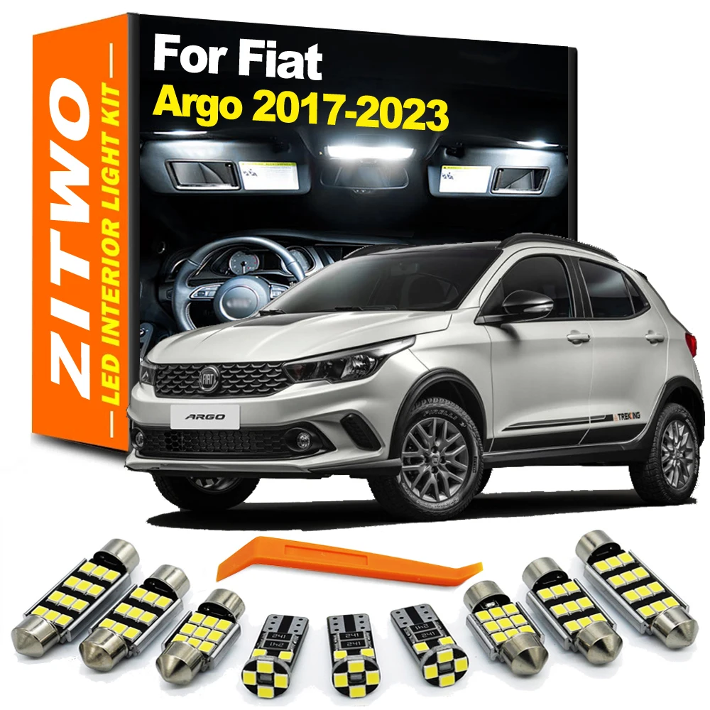 

ZITWO 10Pcs Canbus Car LED Bulb Interior Reading Trunk Glove box Map light Kit For Fiat Argo 2017 2018 2019 2020 2021 2022 2023