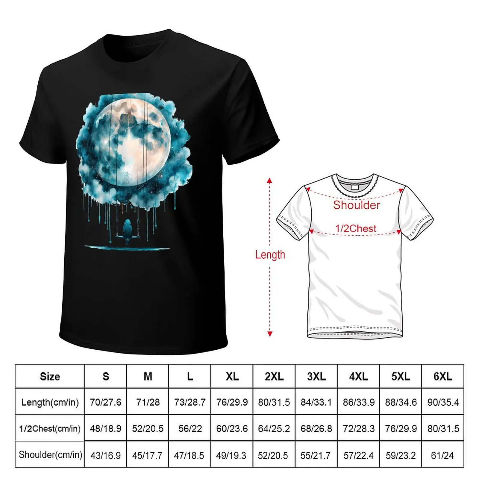 Enjoying the Moonlight T-Shirt Soft Casual Short Sleeve Cotton Tee