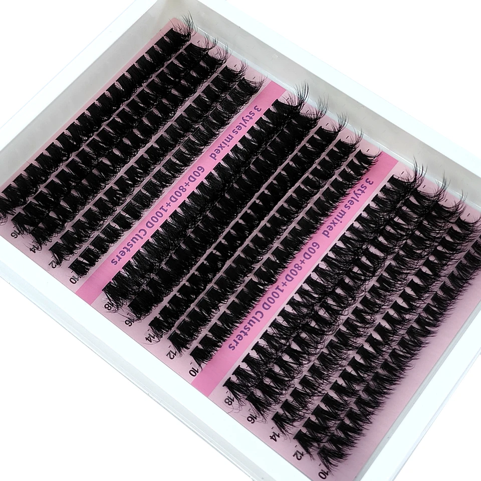 Nuevos 15 filas DIY racimos de pestañas esponjosos 5D, gruesos 60D-200D, pestañas individuales tipo wispy, extensión de racimos de 10-20 mm 2