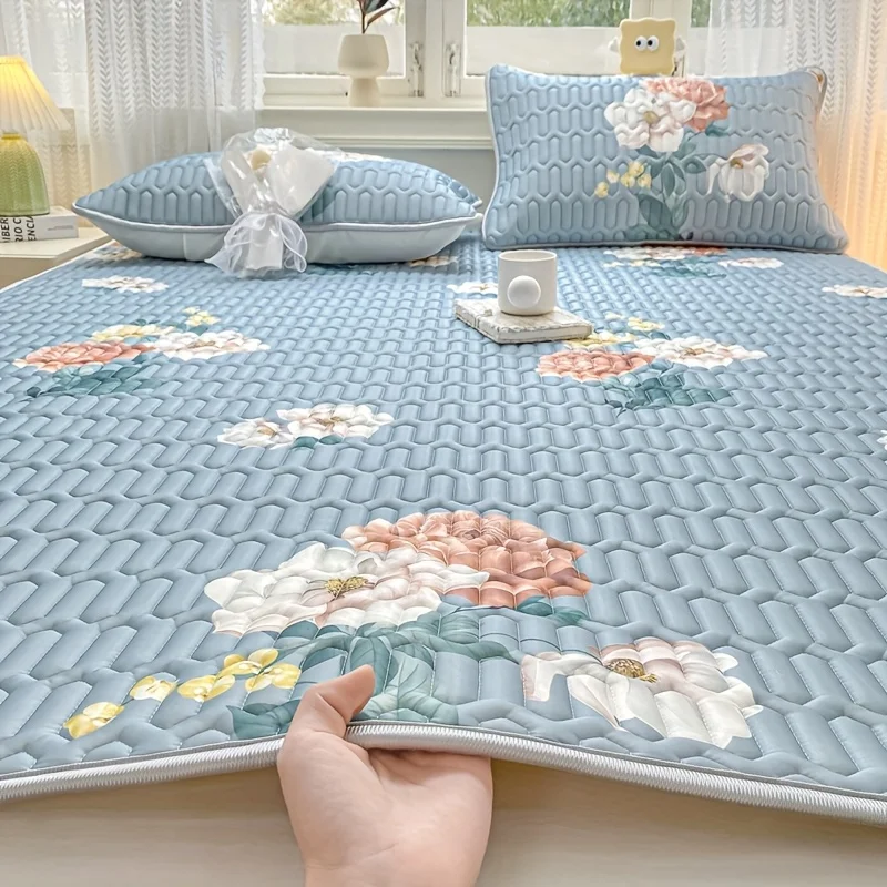 Bedding Sets Breathable Pillowcases and Cool Latex Mattress Printed Providing Cool and Comfortable Feel Foldable Home Bed Cover