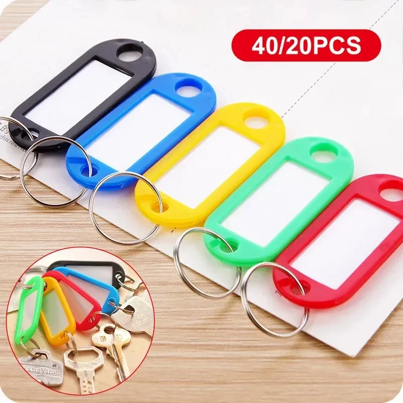 10-60Pcs Colorful Plastic Tags Hotel Number Classification Card Key Tags Label Name Luggage Tag ID Name Tags With Split Ring