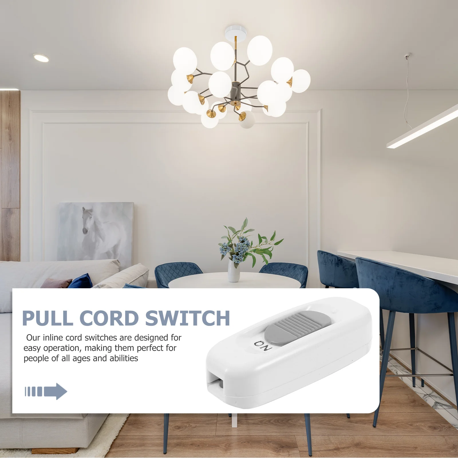 

3A 125V Inline Cord Switch Universal Lamp Control Sturdy Versatile Electric on Off Cord Replacement Pulling Type