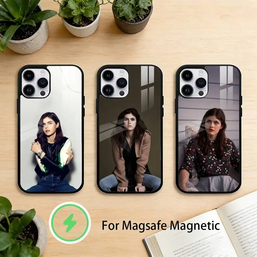 

A-Alexandra Daddario Phone Case For iPhone 17/16/15/14/13/12/Plus/Pro/Max for Magnetic Wireless Charging