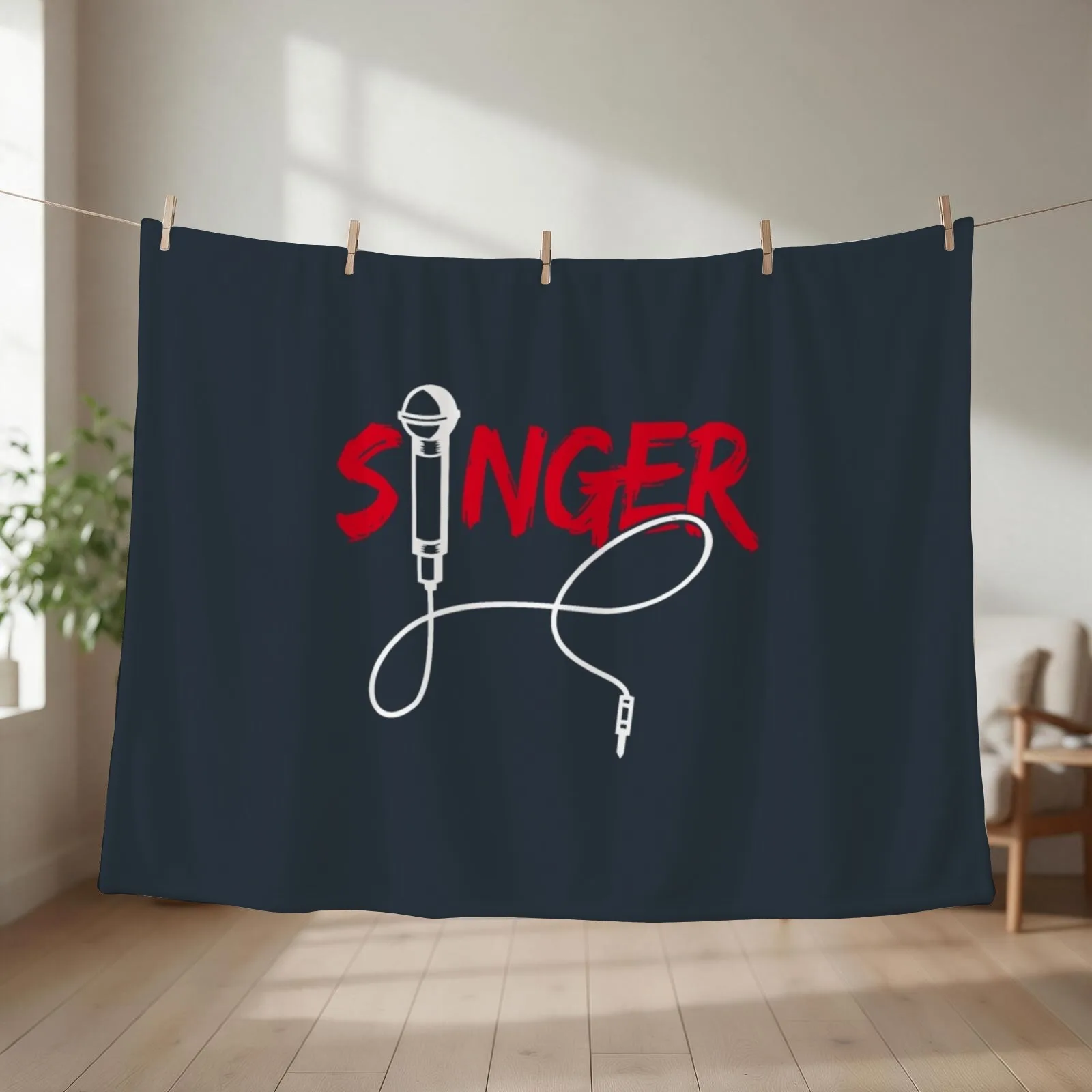 Singer band festival music microphone Throw Blanket Flannels Multi-Purpose decorative Personalized Gift Blankets