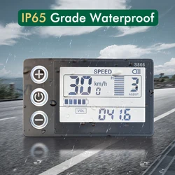 UART2 24V 36V 48V S866 Electric Bike LCD Display Meter E Scooter LCD Panel With USB UART For Mountain Electric Bike Parts (5PIN)