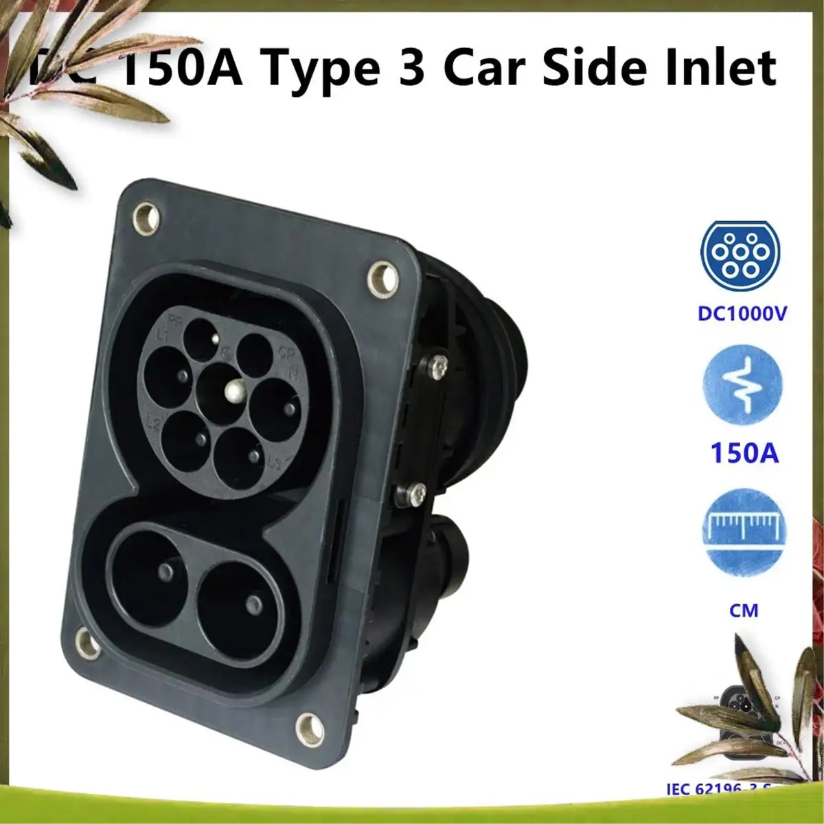 

AB98-1000V 62196-3 For NEW Energy Electric Vehicle CCS Type 2 EV Female Combo 2 Socket Fast Charging Socket