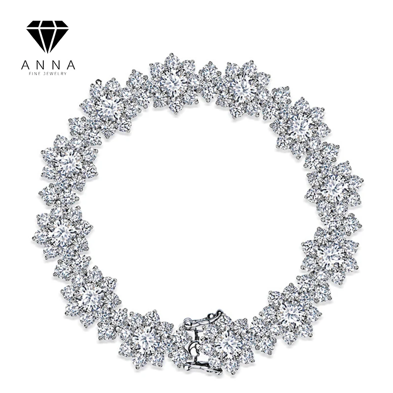 

Luxury Full Diamond Sunflower Bracelet for Women s925 Sterling Silver 5A Zircon Girl Birthday Gift Banquet Wedding Fine Jewelry