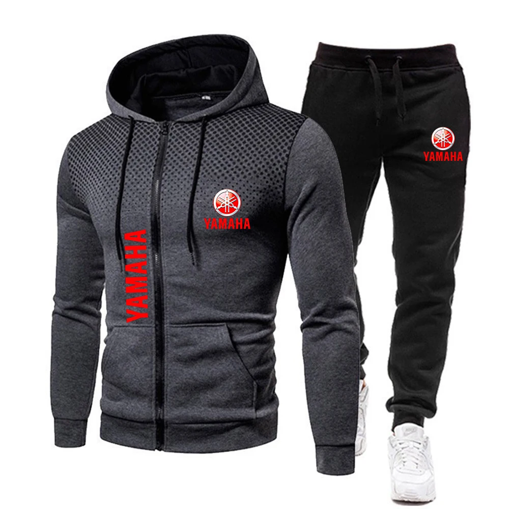 La popular ropa deportiva de dos piezas con logo Yamaha para hombre 2025, ropa para correr, ropa deportiva, sudadera con capucha, sudadera con cremallera,