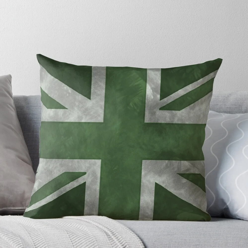 Green Distressed Union Jack Throw Pillow pillowcases for sofa cushions Room decorating items Pillowcases Bed Cushions