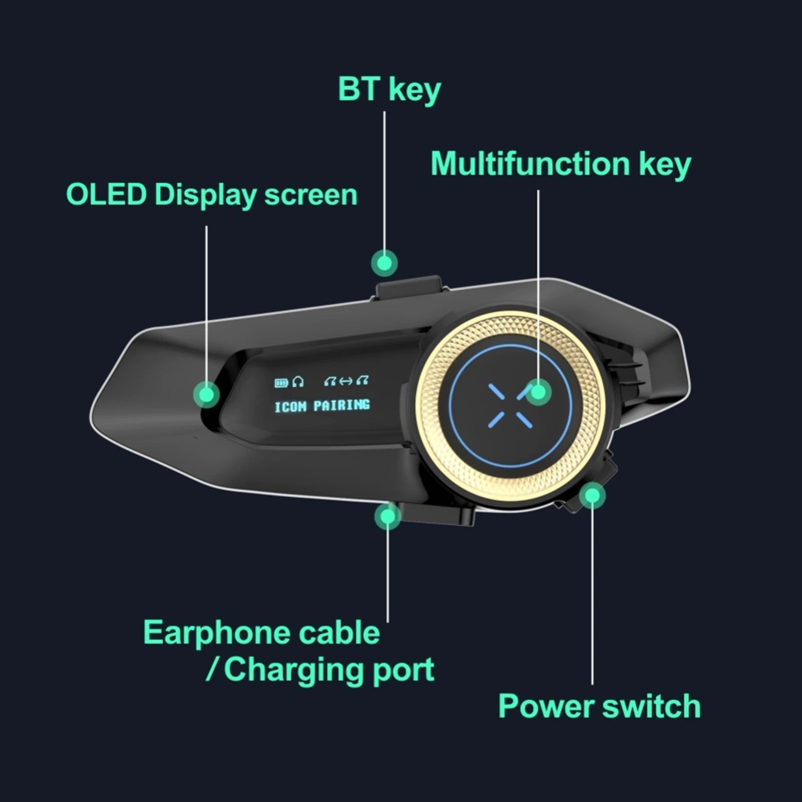 Hysnox H10 intercomunicador para casco de motocicleta intercomunicador de grupo para 10 personas hasta 2000M CVC reducción de ruido llamada telefónica compartir música Radio FM