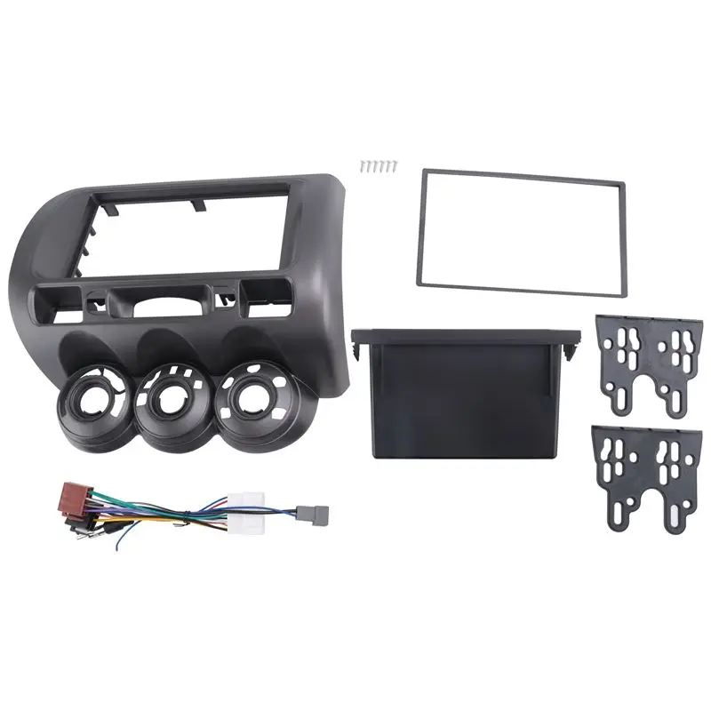 

A85E-Car Radio Fascia Parts For Honda Fit Jazz City LHD One Din Dvd Stereo Cd Panel Mount Installation Trim Kit Frame Bezel