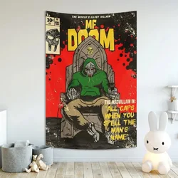 Carteles Retro Mf Doom, tapiz de rapero, cantante Vintage, decoración de pared estética, bandera para el hogar, habitación, Bar y cafetería