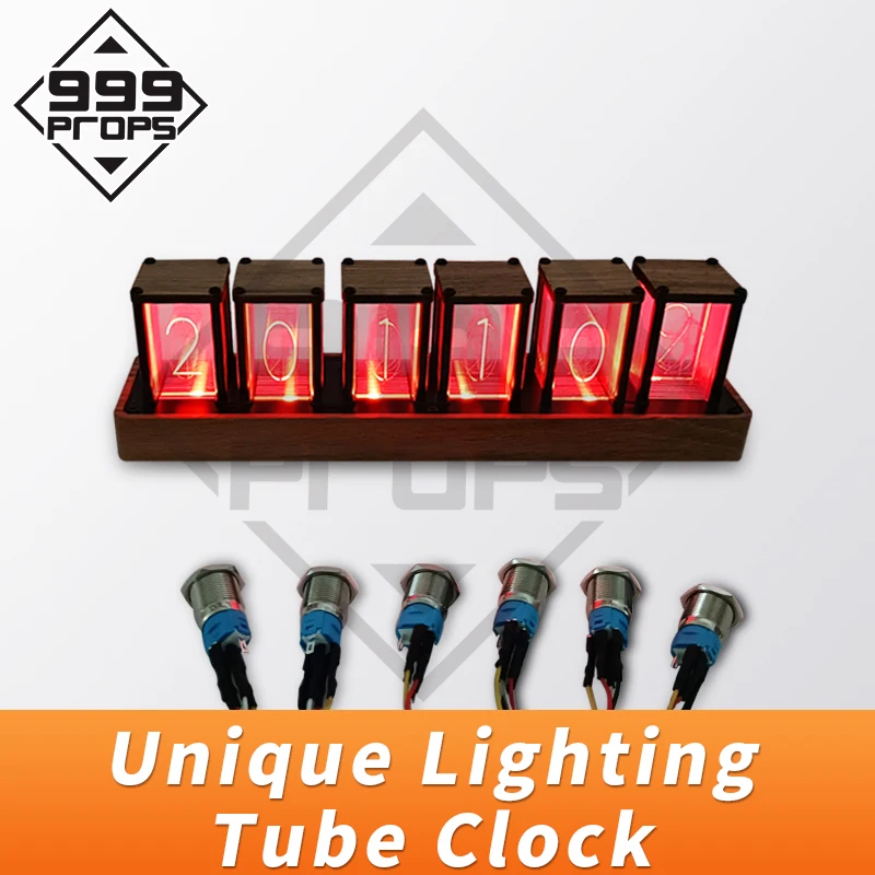 Escape room prop light tube clock adjusting the tube to right number to open maglock escape game devices clock prop