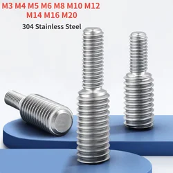 M3 M4 M5 M6 M8 M10 M12 M14 M16 M20 304 Stainless Steel Thread Adapter Male to Male Double Head Transfer Screw Bolt