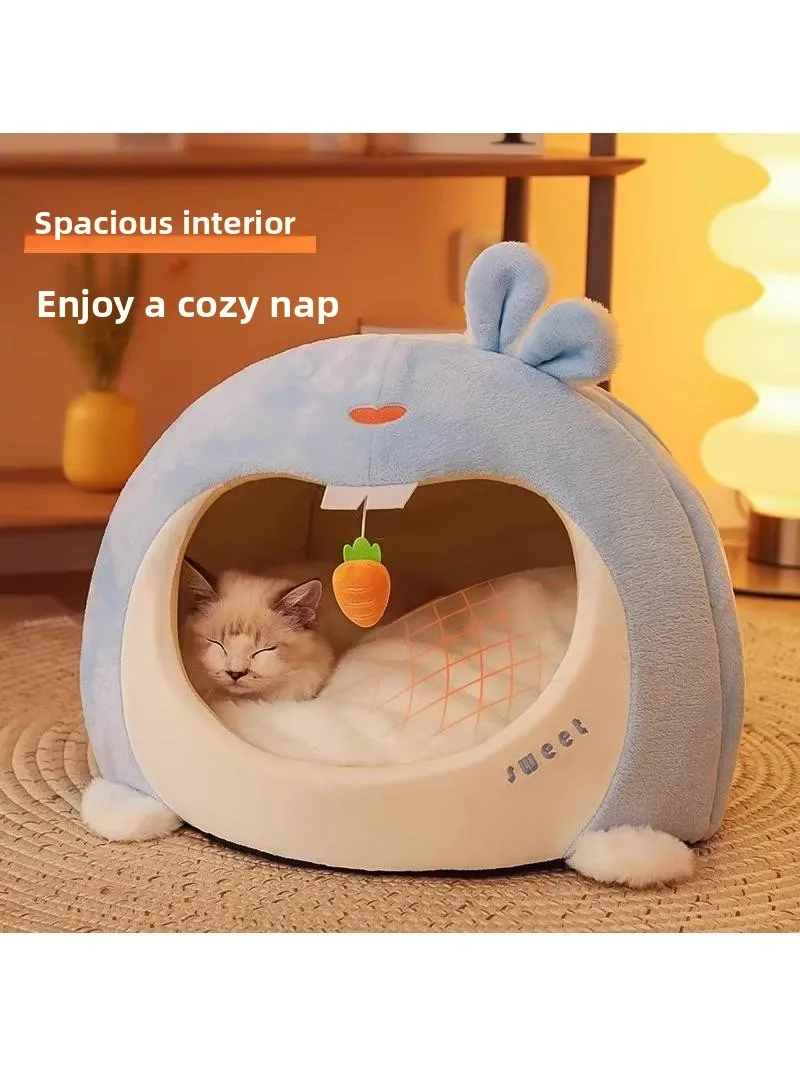 

Thickened Winter House Sofa Style Warmth Cushion Semi-Closed Design Bed Winter Survival Mat Shelter Pet Supplies
