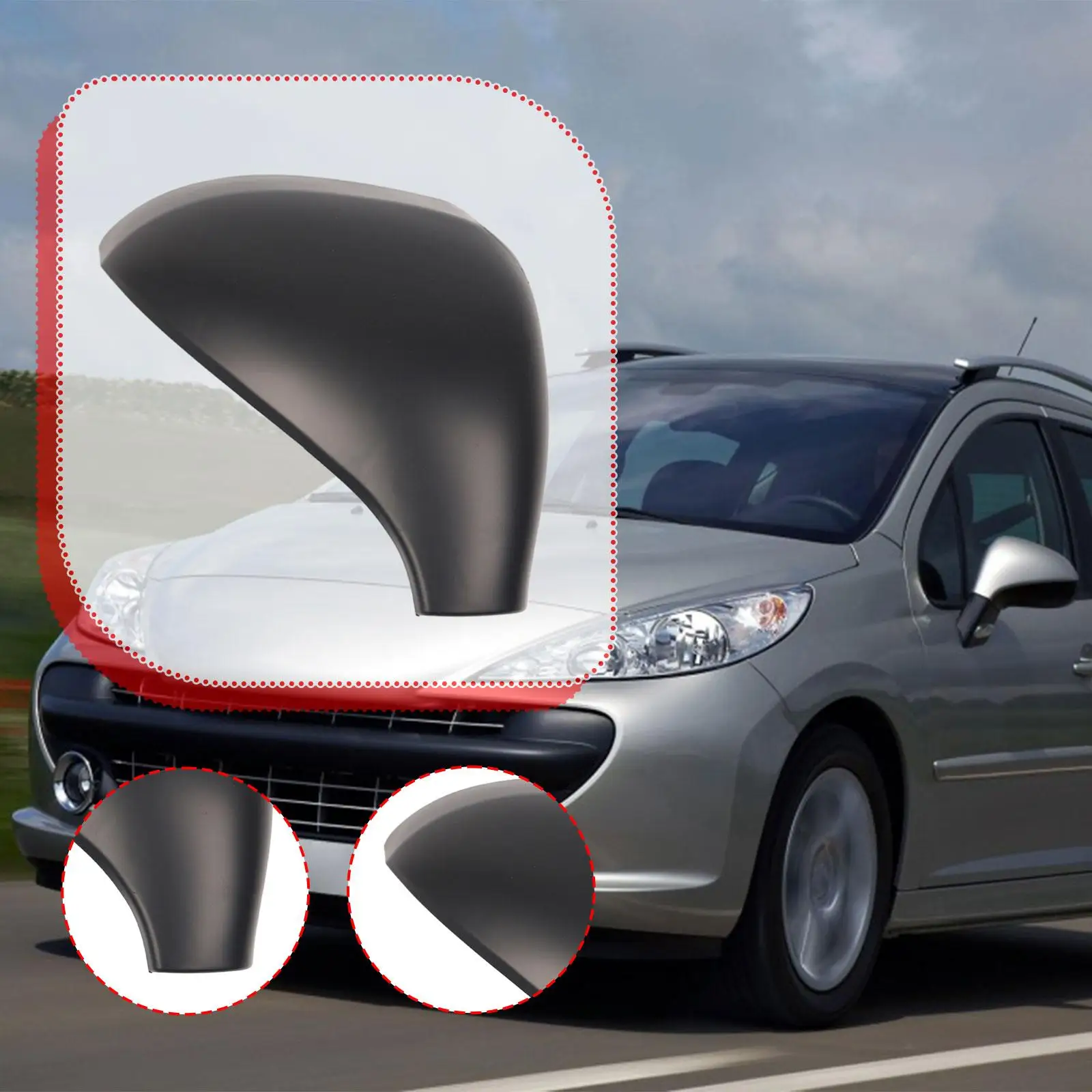 

Right Door Mirror Cover 232635040 for Peugeot 207 2006-2015 Accessories