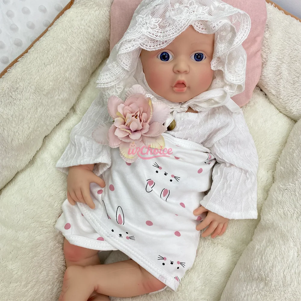 

17" Realistic Reborn Baby Girl Doll Silicone Reborn Doll Pacifier Weighted Soft Flexible Newborn Gift For New Parents Christmas