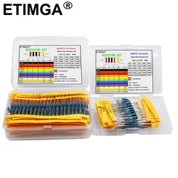 600/300PCS 1/4w Metal Film Resistor 30 Values Resistance Kit 10R-1M 150R 680K 0.25W 1% Resistors Set