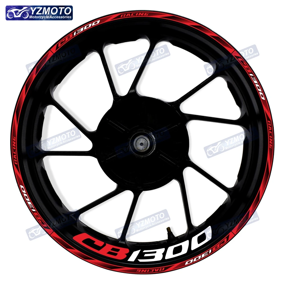 For Honda CB1300 Motorcycle 17 Inch Front And Rear Wheel Sticker Hub Racing Decal Reflective Waterproof Decorative Rim Stickers