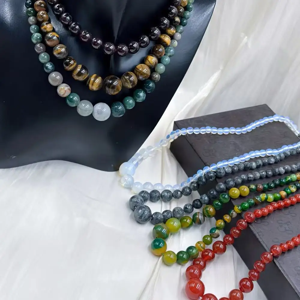 Jewelry Gift Fashion Choker Natural Women Gemstone Collar Graduated Necklaces 17-20inch