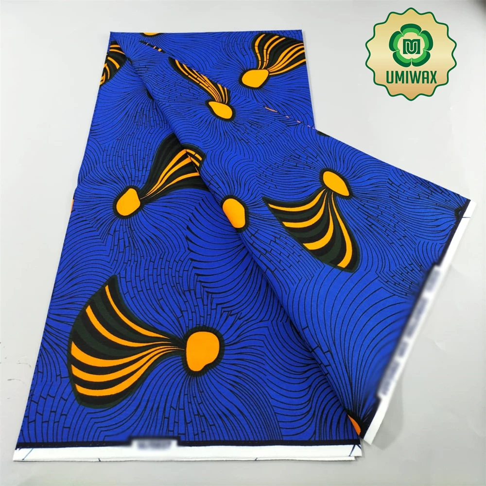 Dutch Wax Classical Fashion African Original Fabric Hollandais 100% Cotton Nigeria Real Wax Block Print Batik Soft Sewing Pagne